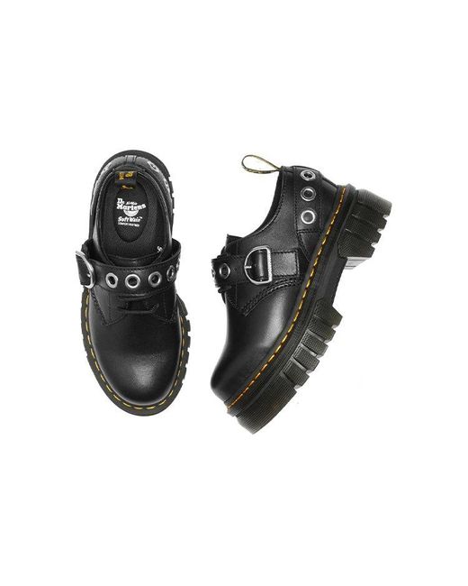 Dr. Martens Black Audrick Hardware Leather Platform for men