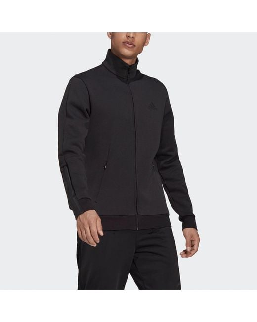 Adidas Blue M Dk Tj Solid Color Logo Athleisure Casual Sports Jacket for men