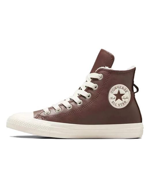 Converse Brown Chuck Taylor All Star Leather Faux Fur Lining