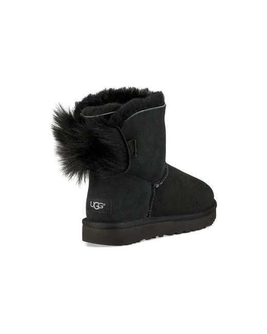 Ugg Black (Wmns) Fluff Bow Mini Fleece Lined