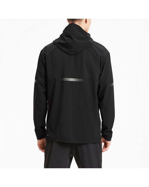 PUMA Black Runner Id Hooded Jacket for men