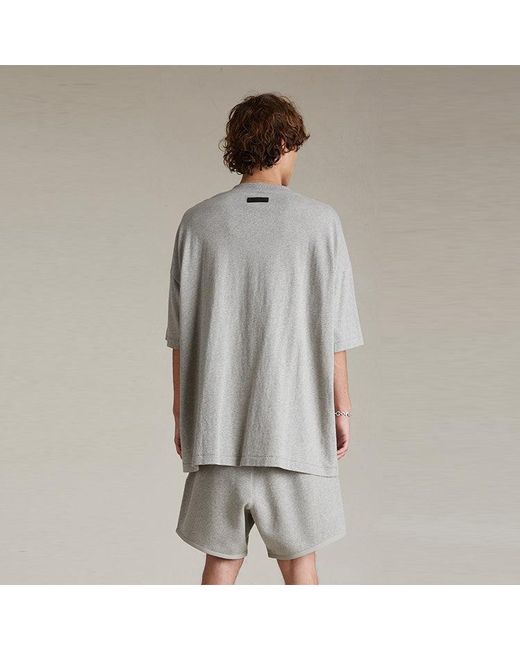 Fear Of God Gray Ss24 Crewneck T-Shirt 'Dark Heather Oatmeal' for men