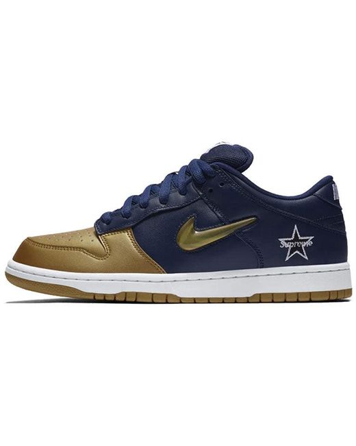 Nike Blue X Supreme Sb Dunk Low Qs 'Metallic' for men