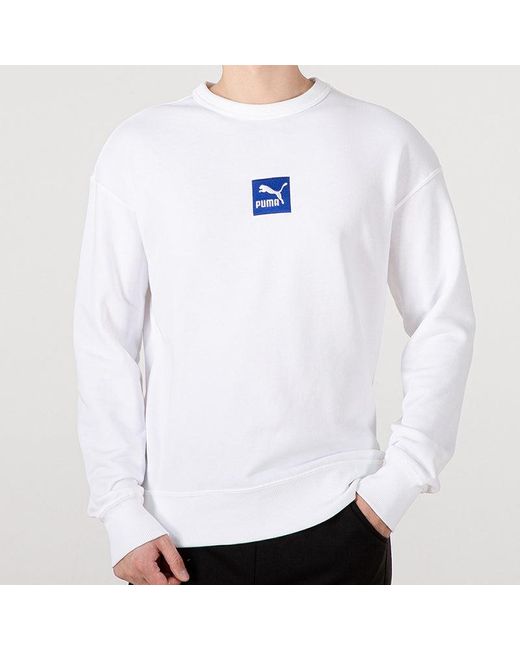 PUMA White Emb Logo Sweatshirt for men