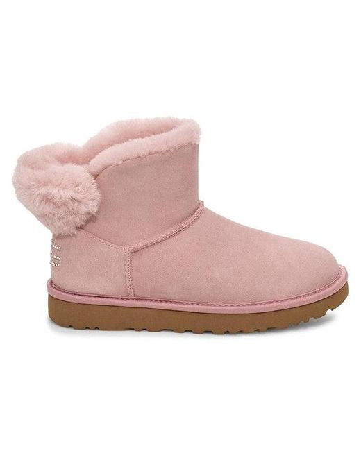 Ugg Pink (Wmns) Classic Bling Mini Fleece Lined