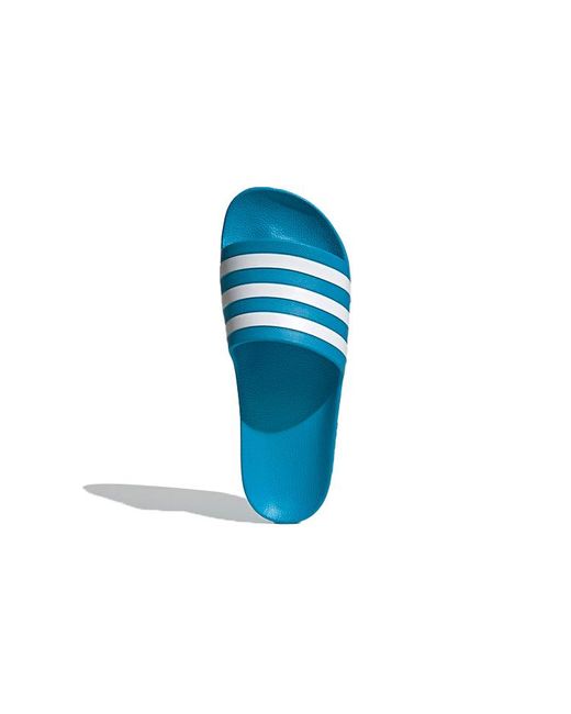 Adidas Blue Adilette Aqua Slides 'Solar' for men