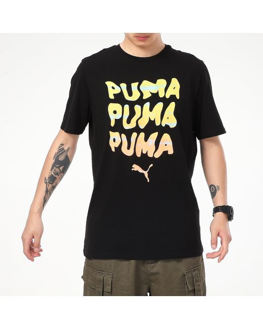 PUMA Black Summer Graphic T-Shirt for men