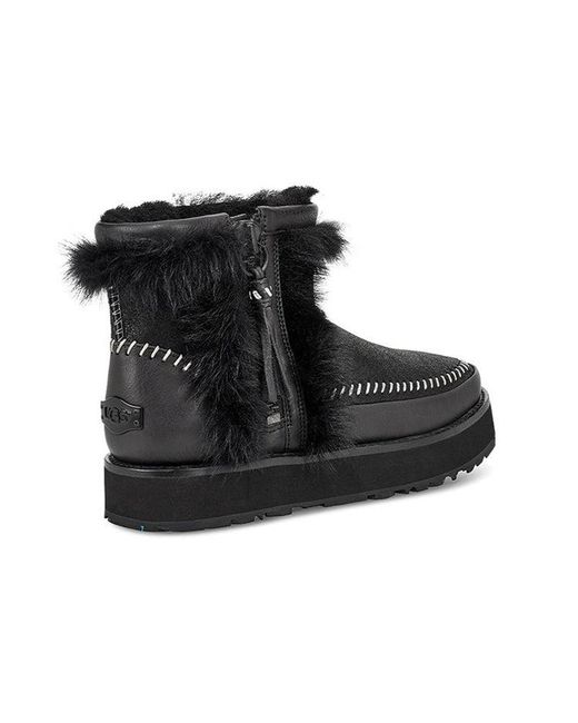 Ugg Black (Wmns) Fluff Punk Boot Fleece Lined