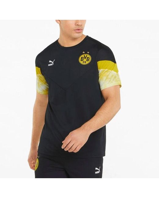 PUMA Black Colorblock Round Neck T-Shirt for men