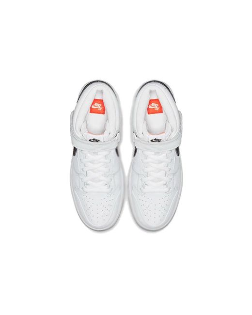 Nike White Sb Dunk Mid Label' for men