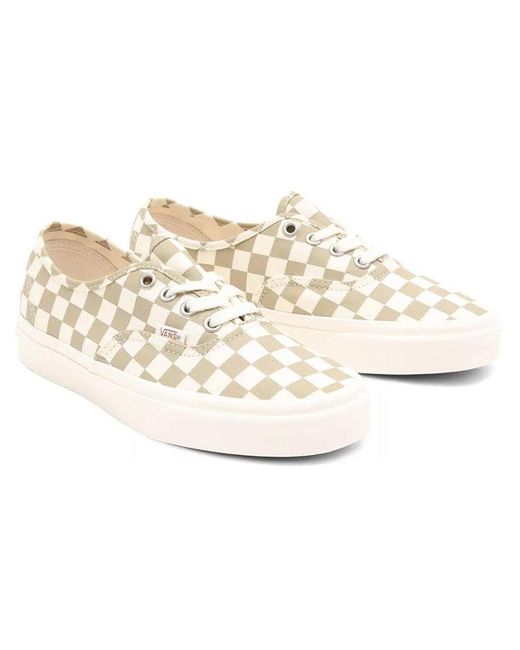 Vans Natural Authentic Wear-Resistant Non-Slip Low Top Casual Skate Shoes Grid for men
