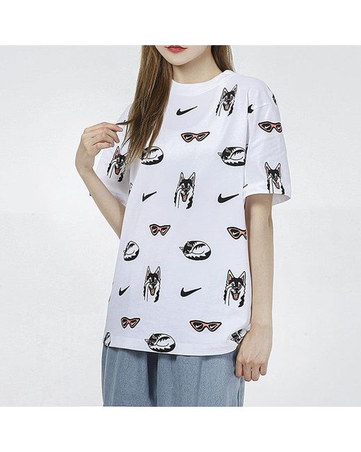 Nike White (Wmns) As W Sportswear Bf Dog Aop