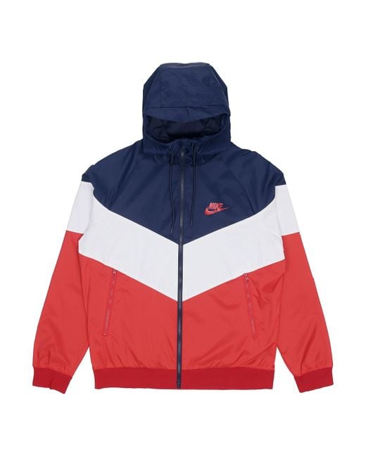 Nike Red Sportswear Windrunner Casual Hooded Track Jacket for men