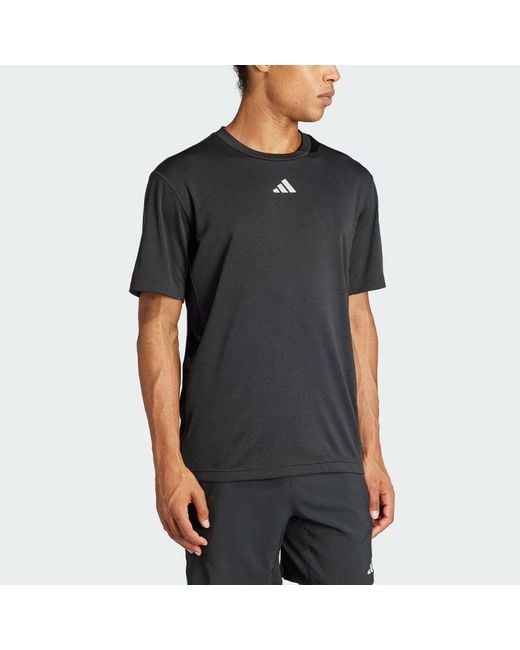 Adidas Black Hiit Workout 3-Stripes Tee Asia Sizing for men