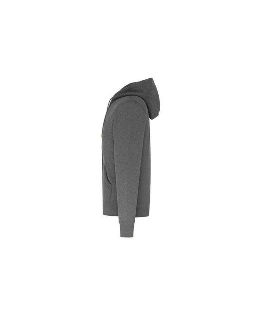 Burberry Gray Logo Embroidery Cotton Zipper Jacket Coat for men