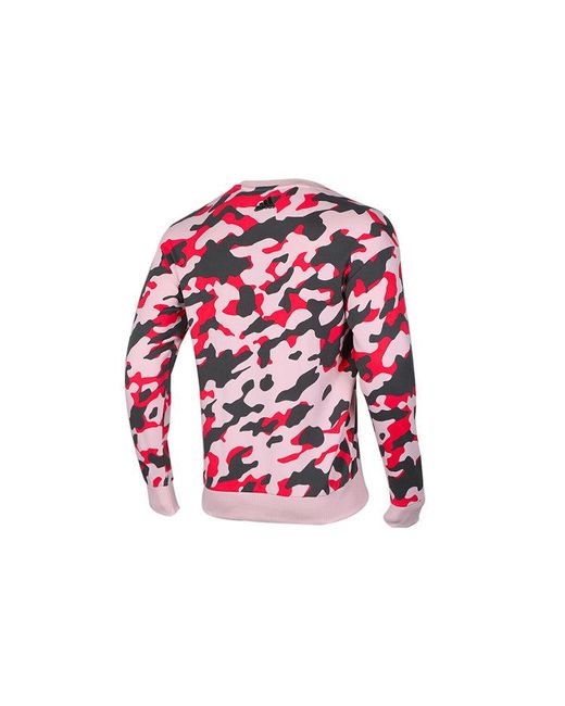Adidas Red U2 Gfx Cs Lng Printing Casual Sports Round Neck Pullover Camouflage for men