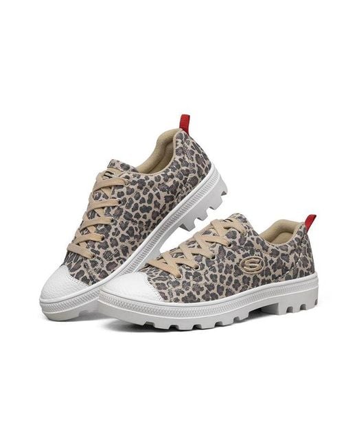 Skechers White (Wmns) Roadies Low-Top Canvas Shoe Leopard
