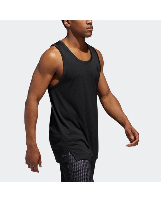 Adidas Black Solid Color Logo Sports Sleeveless Basketball Jersey/Vest for men