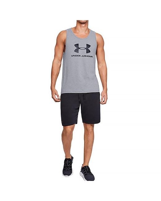Under Armour Gray Training Graphics Tank Tops 'Steel' for men