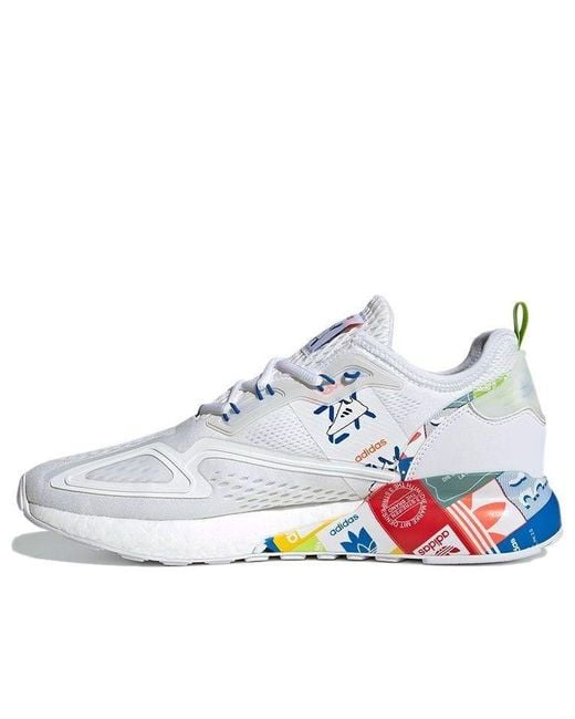 Adidas White Zx 2K Boost 'Multi-Color Logos' for men
