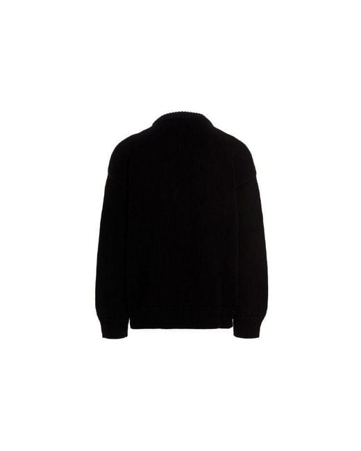 Balenciaga Black Bb Laurel Crown Logo Crewneck Knitted Sweater