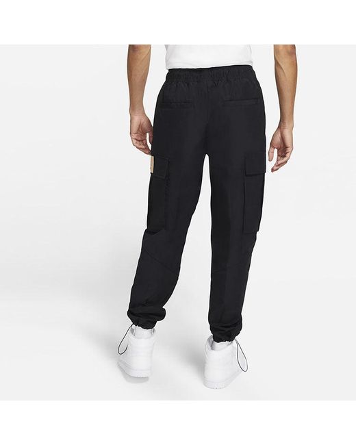 Nike Black Flight Heritage Big Pocket Cargo Woven Drawstring Casual Joggers/Pants/Trousers Autumn for men