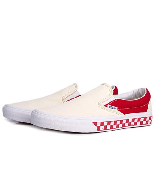 Vans Red Classic Slip-On 'Checker for men