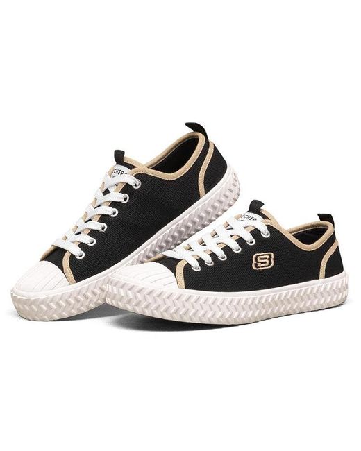 Skechers Black (Wmns) Street Trax Low-Top Canvas Shoes