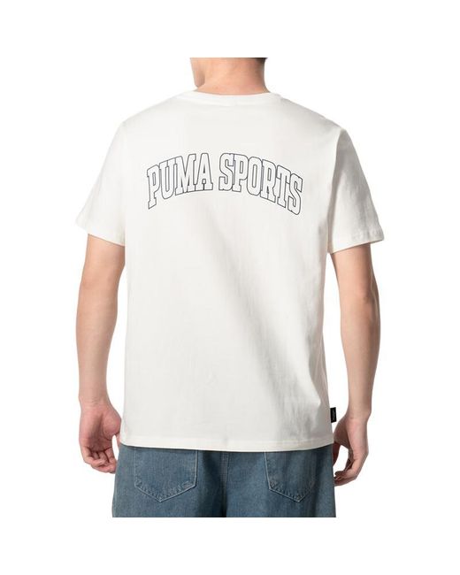 PUMA White Logo Sports T-Shirt for men