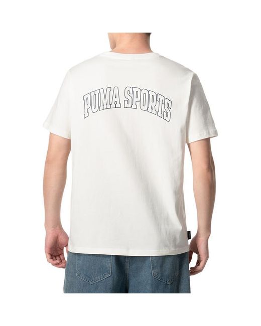 PUMA White Logo Sports T-Shirt for men