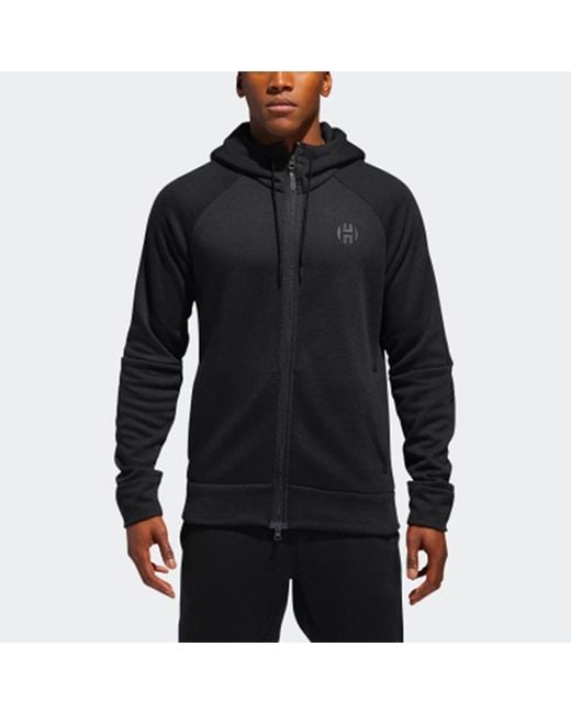 Adidas Black Hrdn Cml Shter Basketball Sports Hooded Jacket for men