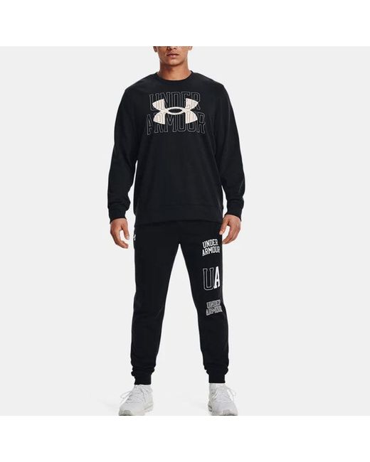 Under Armour Blue Rival Terry Logo Crew Sweatshirt for men