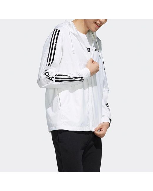 Adidas White Neo Cozy Sports Hooded Jacket for men