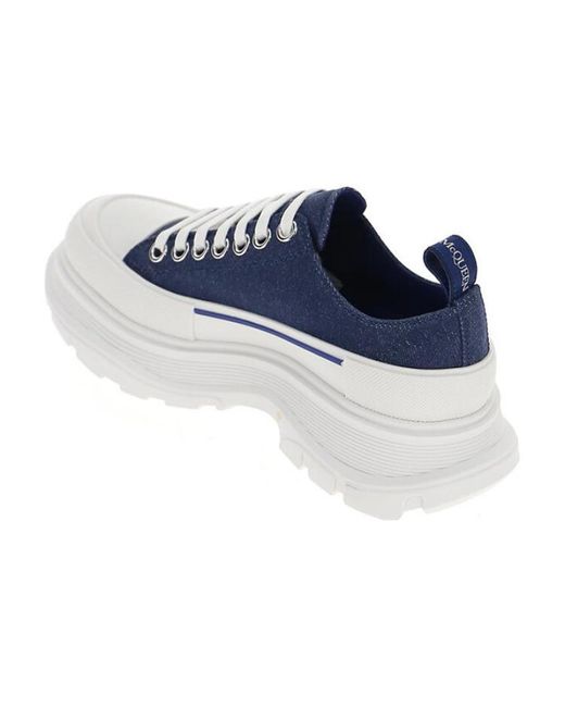 McQueen Blue (Wmns) Tread Slick Lace Up Sneakers Denim'