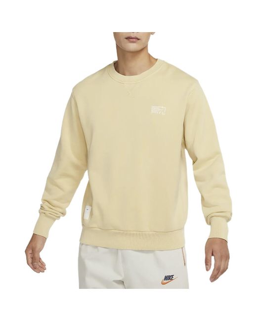 Nike Natural Nai-Ke Cha Nai-Ke Cha Series Solid Color Round Neck Pullover Sports Team for men