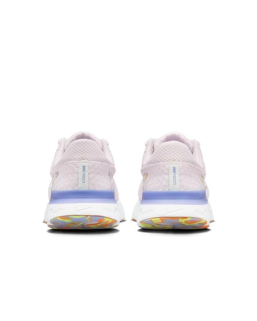 Nike White React Infinity Run Flyknit 3 Premium Road Running Shoes