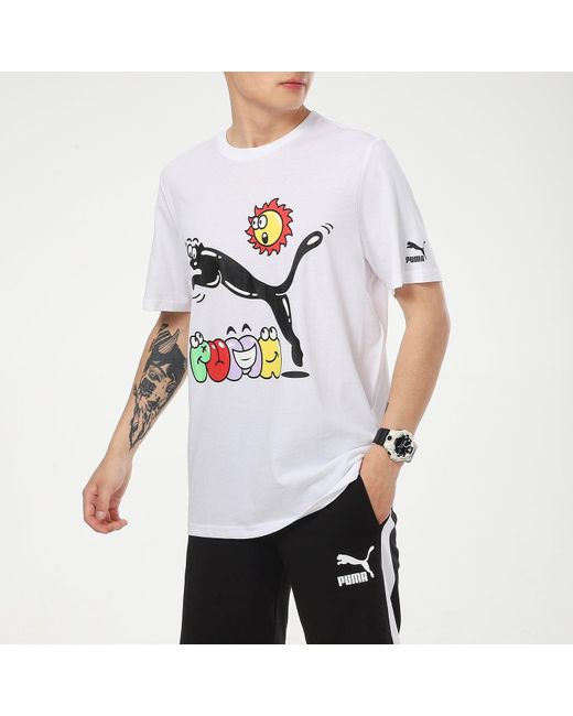 PUMA White Summer Streetwear T-Shirt for men
