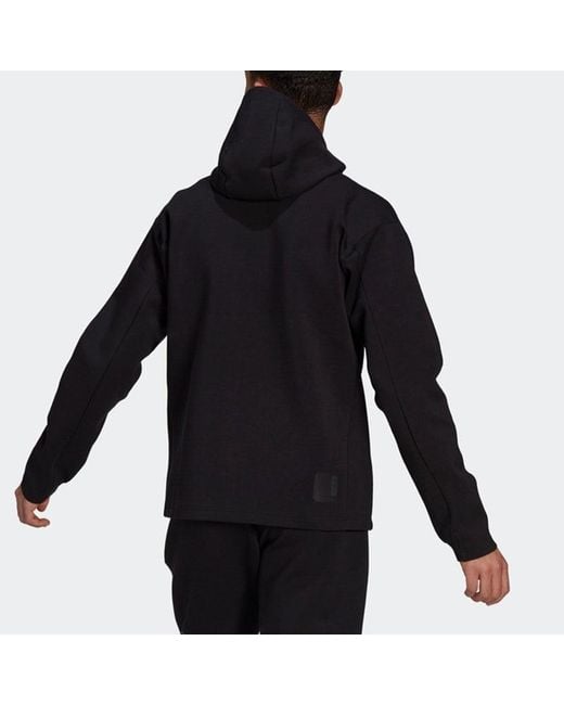 Adidas Black Wj Jkt Warm Casual Sports Hooded Jacket for men