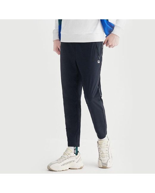 Fila Black Side Alphabet Zipper Pocket Sports Pants for men