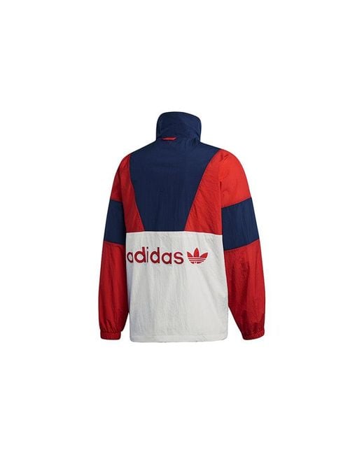 Adidas Red Originals Casual Half Zipper Pullover for men