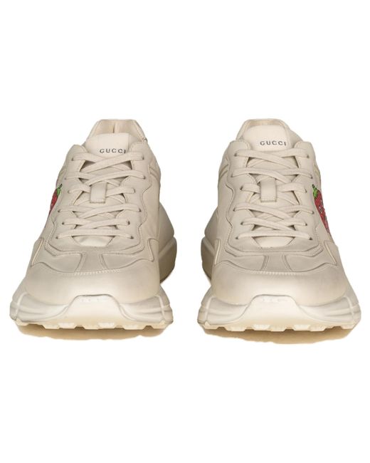 Gucci White Rhyton Gg Apple Sneakers 'Cream' for men