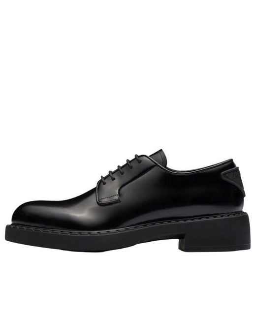 Prada Black (Wmns) 50Mm Brushed Leather Derby Shoes