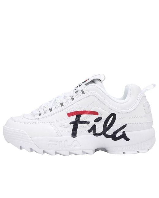 Fila White Disruptor 2 Low Top Shoes