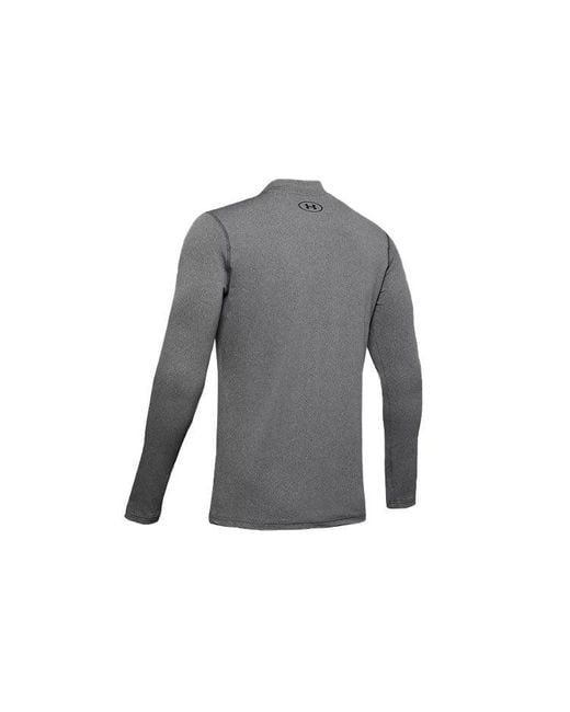 Under Armour Gray Coldgear Armour Fitted Mock Long Sleeve T-Shirt 'Charcoal Light Heather for men