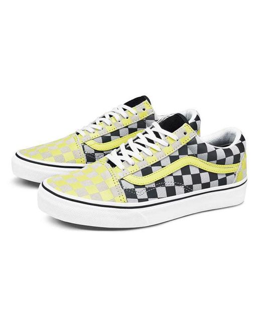 Vans Blue Old Skool Checkerboard Blackyellow for men