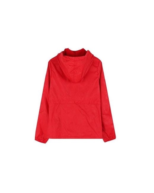Adidas Red (Wmns) Plaid Applique Windtight Hooded Jacket Coat