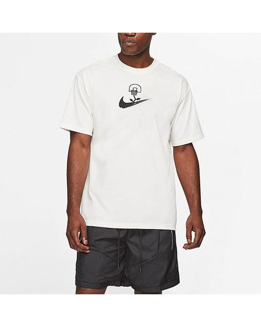 Nike White Logo Printing Pattern Pullover Casual Short Sleeve T-Shirt for men