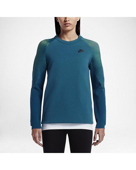 Nike Blue (Wmns) Sportswear Tech Fleece Crew Abyss'
