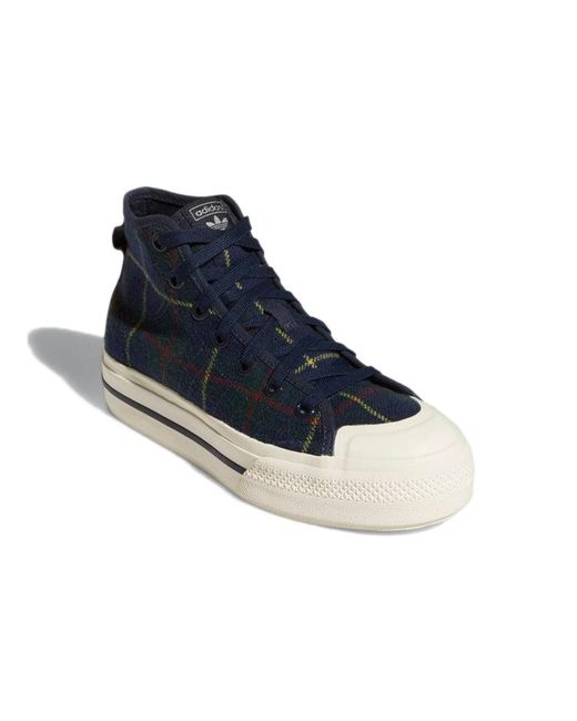 Adidas Blue (Wmns) Nizza Rf Platform Mid 'Plaid'