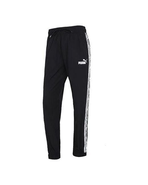 PUMA Black Poly Viscose Track Pants for men